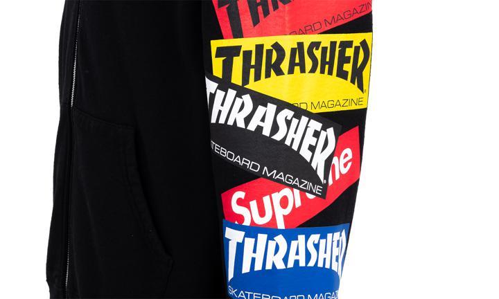 商品Supreme|Supreme Thrasher Multi Logo Zip Up Hoo,价格¥1918,第5张图片详细描述
