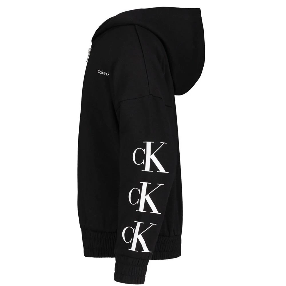 商品Calvin Klein|Big Girls Stack Logo Hoodie,价格¥150,第2张图片详细描述