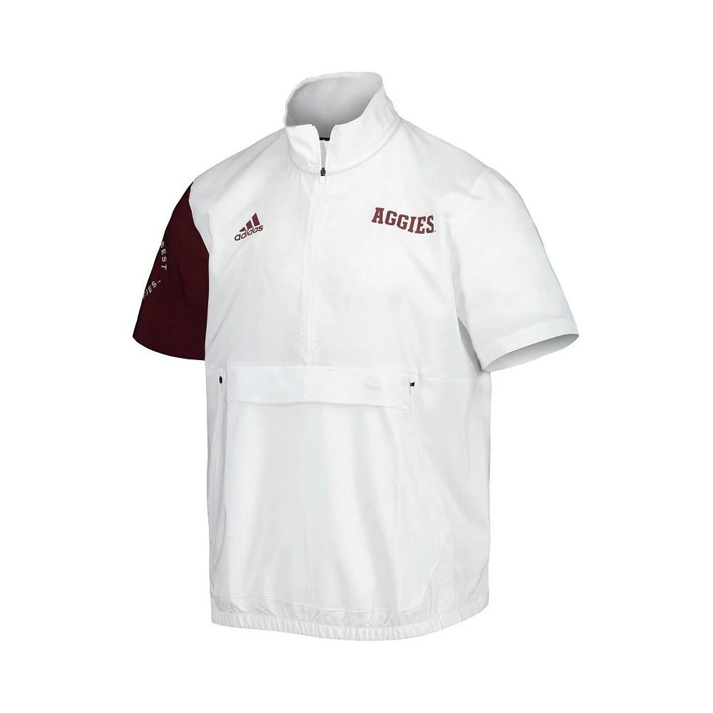 商品Adidas|Men's White Texas A&M Aggies M STM AEROREADY Quarter-Zip Jacket,价格¥512,第2张图片详细描述