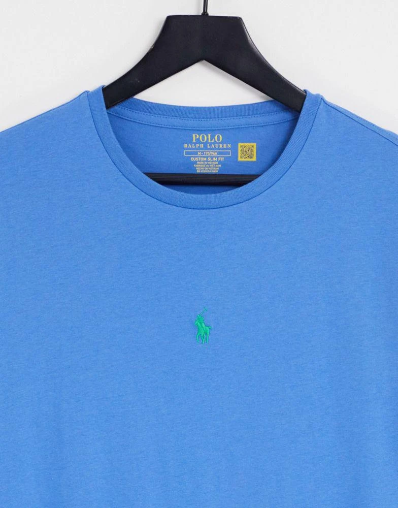 商品Ralph Lauren|Polo Ralph Lauren icon central logo t-shirt in mid blue,价格¥403,第2张图片详细描述