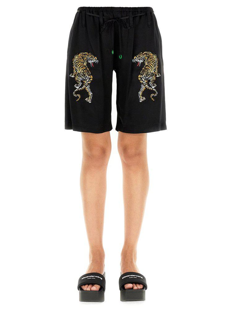 Alexander Wang Tiger Embroidered Shorts商品第1张图片规格展示