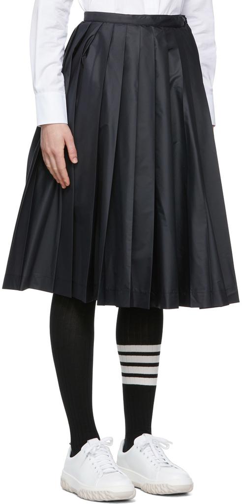 Navy Nylon Midi Skirt商品第2张图片规格展示