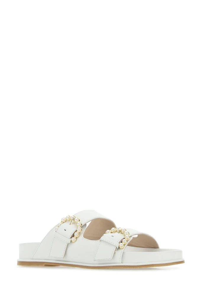商品Stuart Weitzman|Ivory leather slippers,价格¥3252,第1张图片