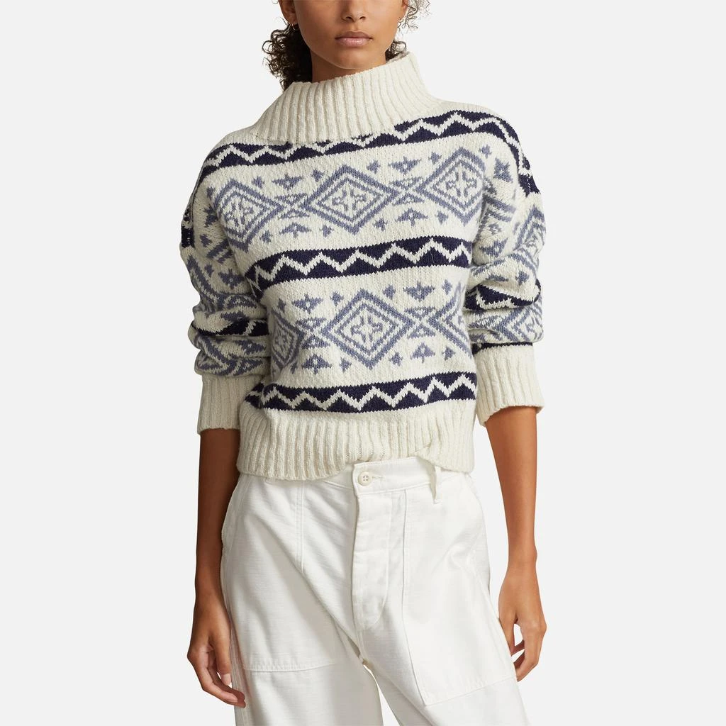 商品Ralph Lauren|Polo Ralph Lauren Women's Cream Pattern Long Sleeve Pullover - Cream Multi,价格¥3563,第1张图片