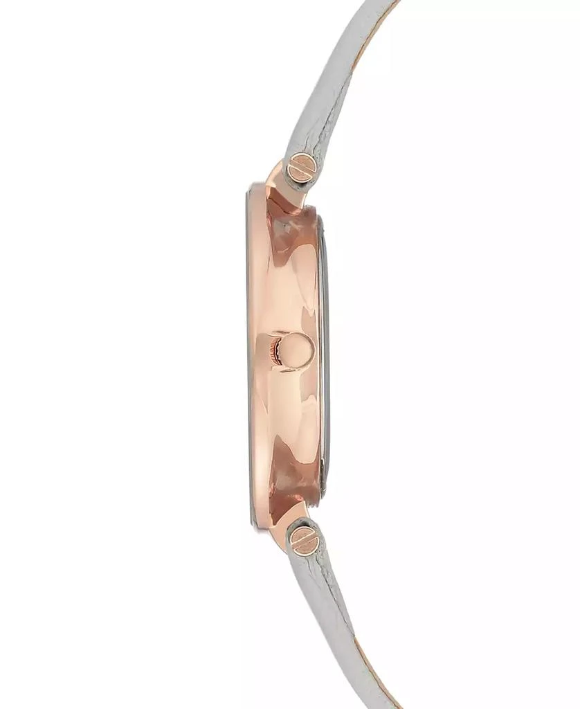商品Anne Klein|Women's Light Gray Leather Strap Watch 32mm,价格¥374,第2张图片详细描述