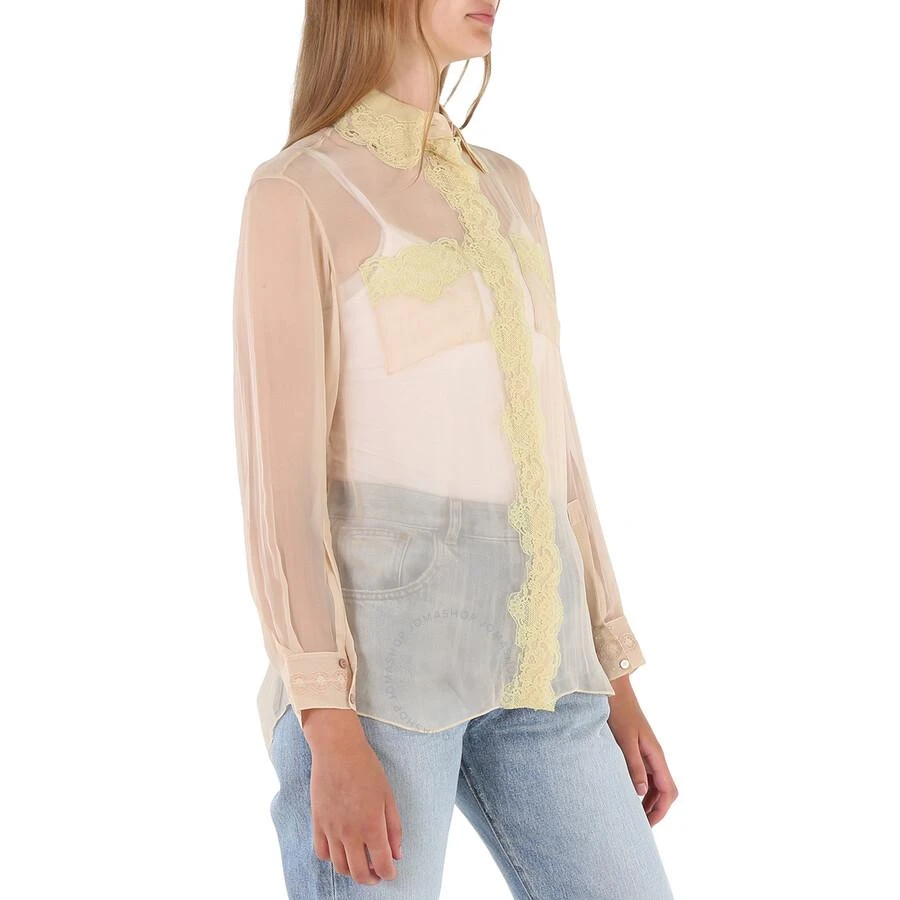 商品Burberry|Ladies Soft Peach Shelly Silk Chiffon Oversized Shirt,价格¥988,第2张图片详细描述