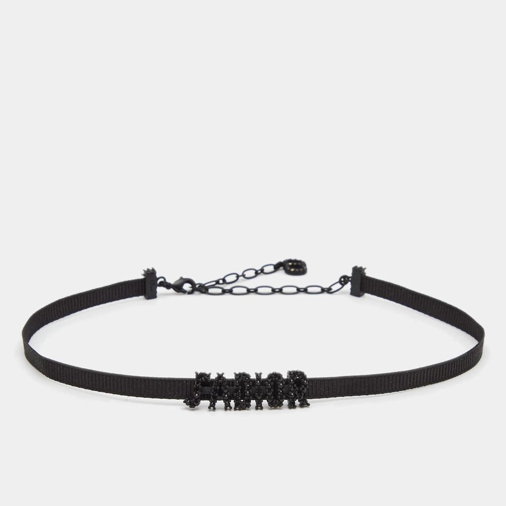 Dior Black J'adior Crystal Studded Choker Necklace商品第1张图片规格展示