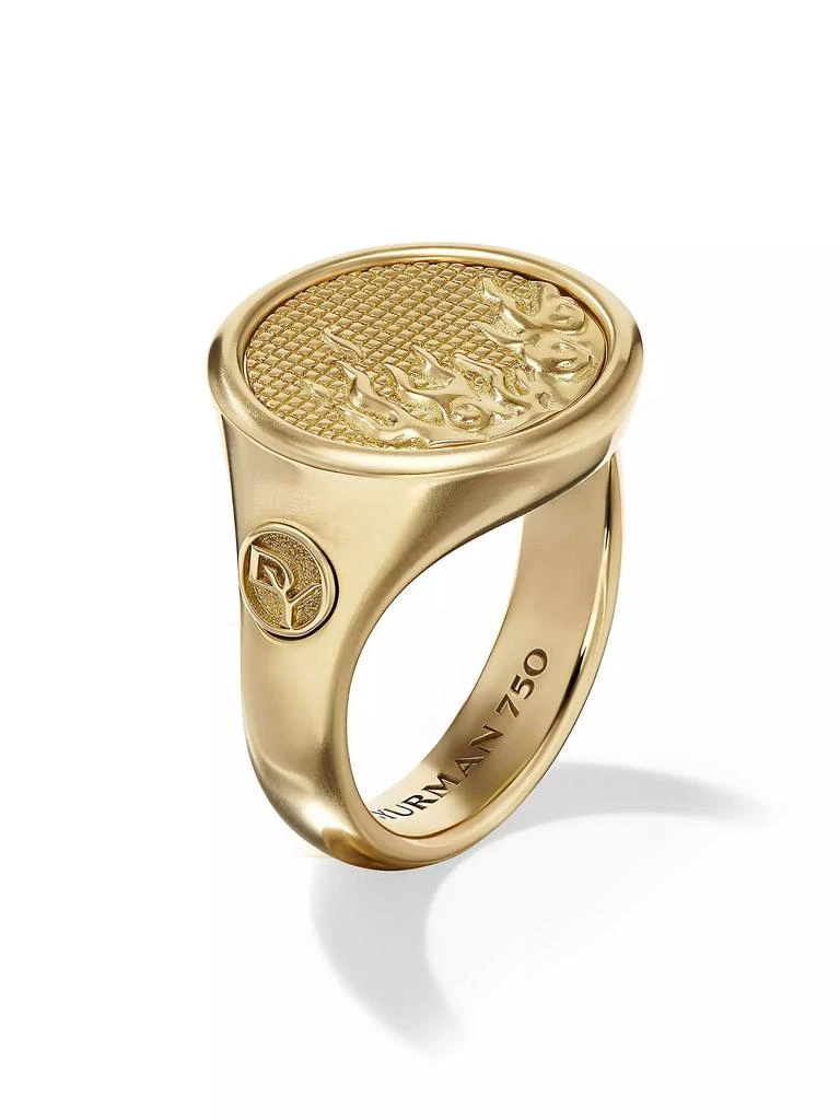 商品David Yurman|Water and Fire Duality Signet Ring in 18K Yellow Gold, 20MM,价格¥56191,第2张图片详细描述