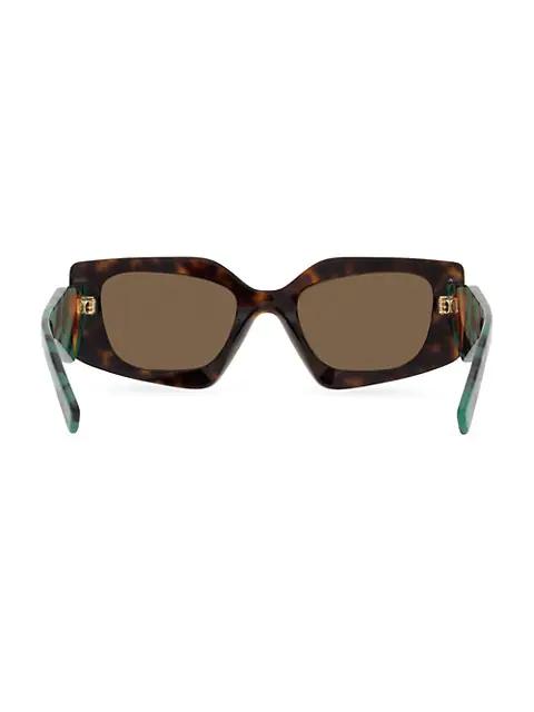 52MM Tortoiseshell Rectangular Sunglasses商品第5张图片规格展示