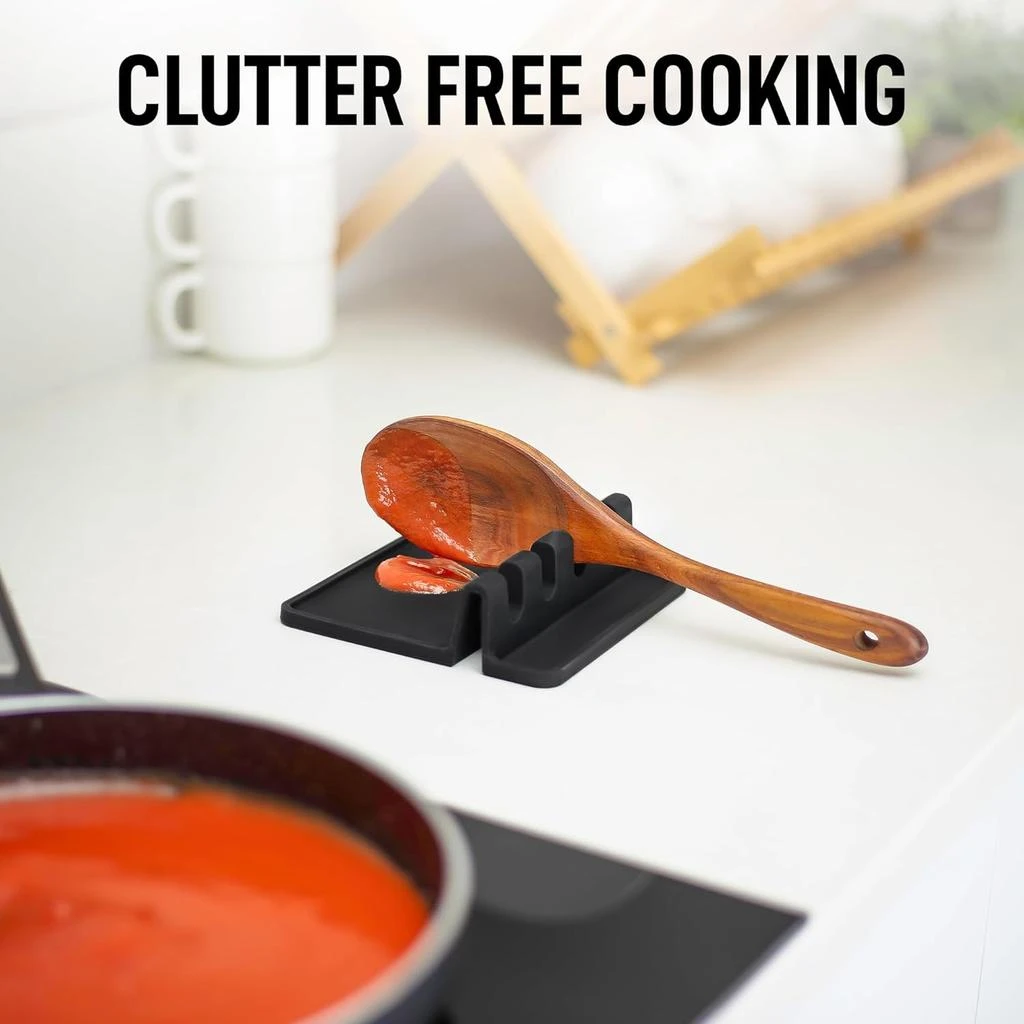 商品Zulay Kitchen|Silicone Utensil Rest - BPA-Free, Durable Spoon Rest with Drip Pad,价格¥125,第5张图片详细描述