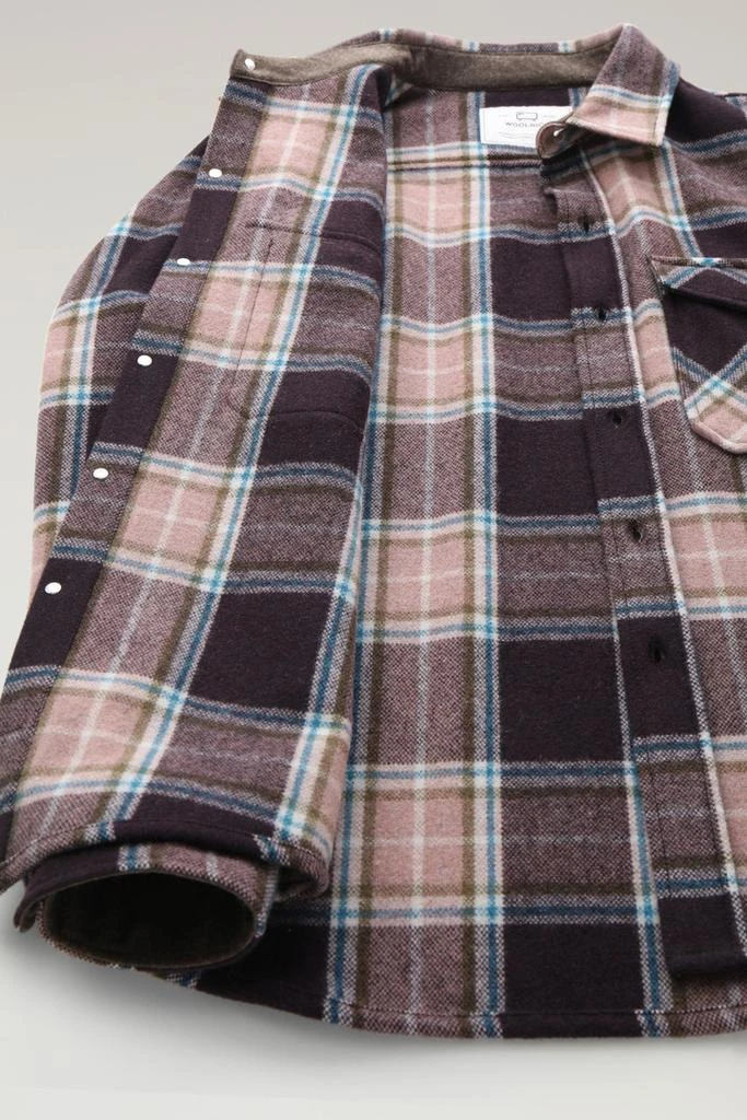 Alaskan Check Overshirt in Recycled Italian Wool Blend - Men - Beige 商品