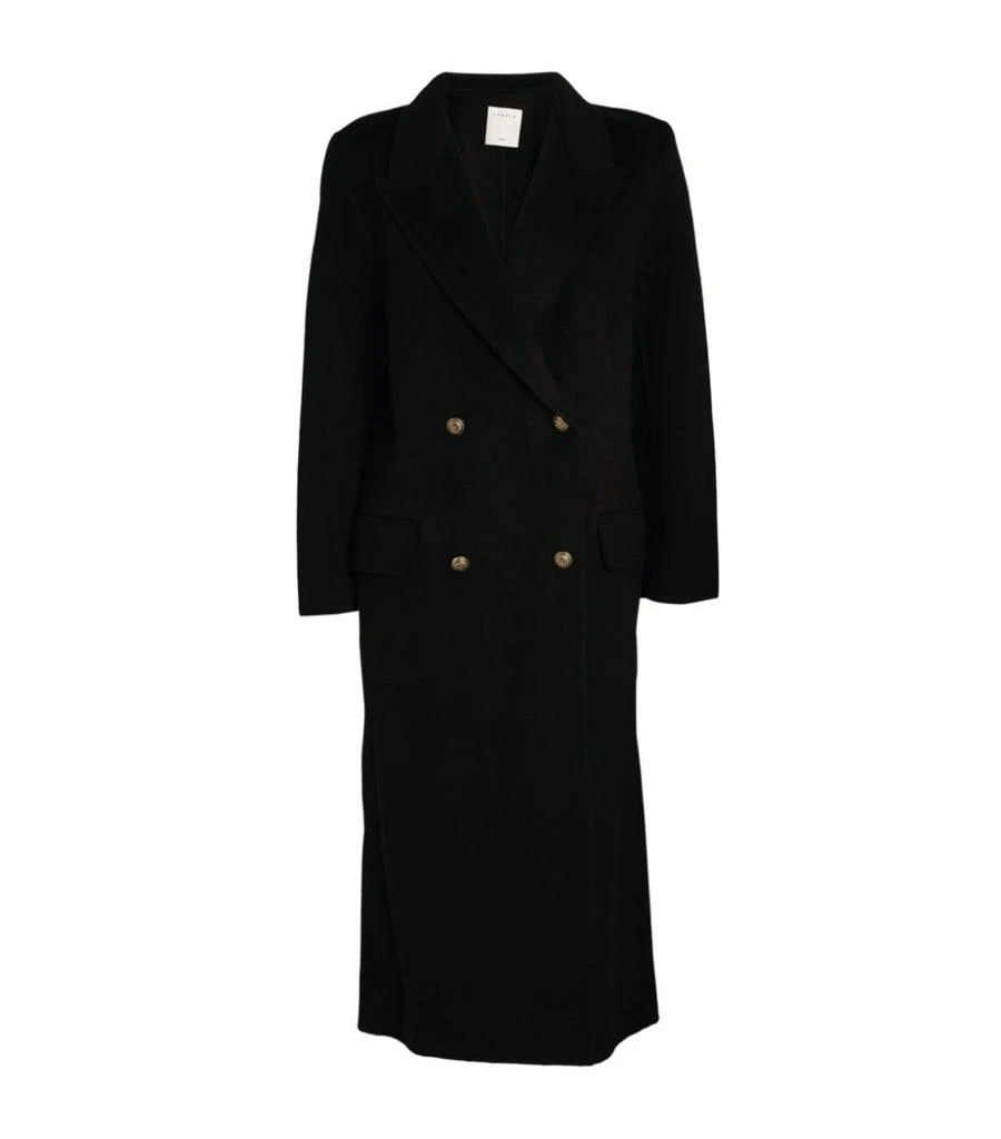 商品Sandro|Wool Double-Breasted Coat,价格¥3477,第1张图片