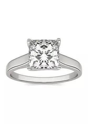 商品Charles & Colvard|Colvard Charles Colvard 1.92 Ct. T.w. Lab Created Princess Cut Moissanite Solitaire Ring In 14K Gold,价格¥11725,第1张图片