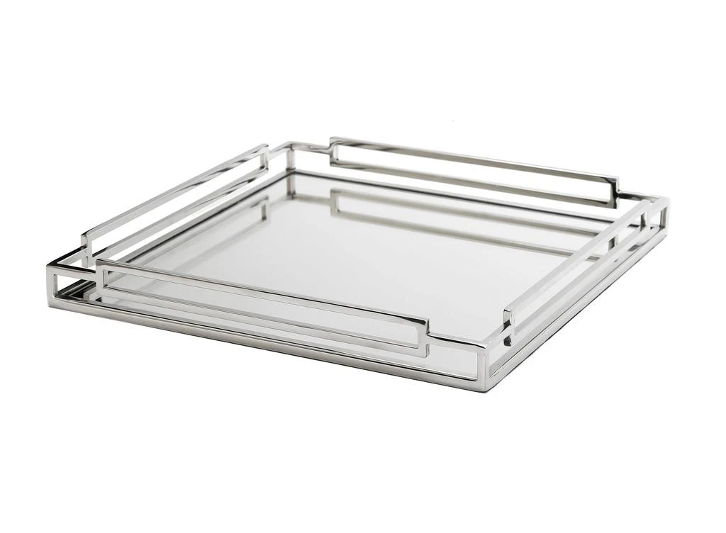 商品Classic Touch Decor|15.75"L Square Mirror Tray,价格¥1000,第2张图片详细描述