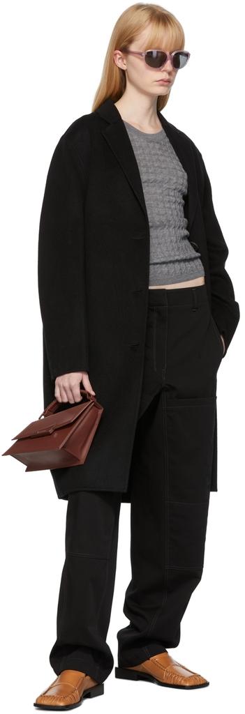 Black Wool Single Breasted Coat商品第4张图片规格展示