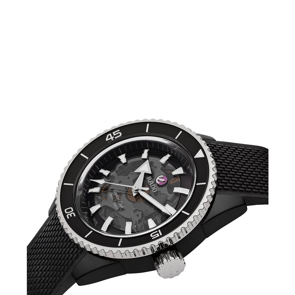 Men's Swiss Automatic Captain Cook Black Rubber Strap Watch 43mm商品第3张图片规格展示