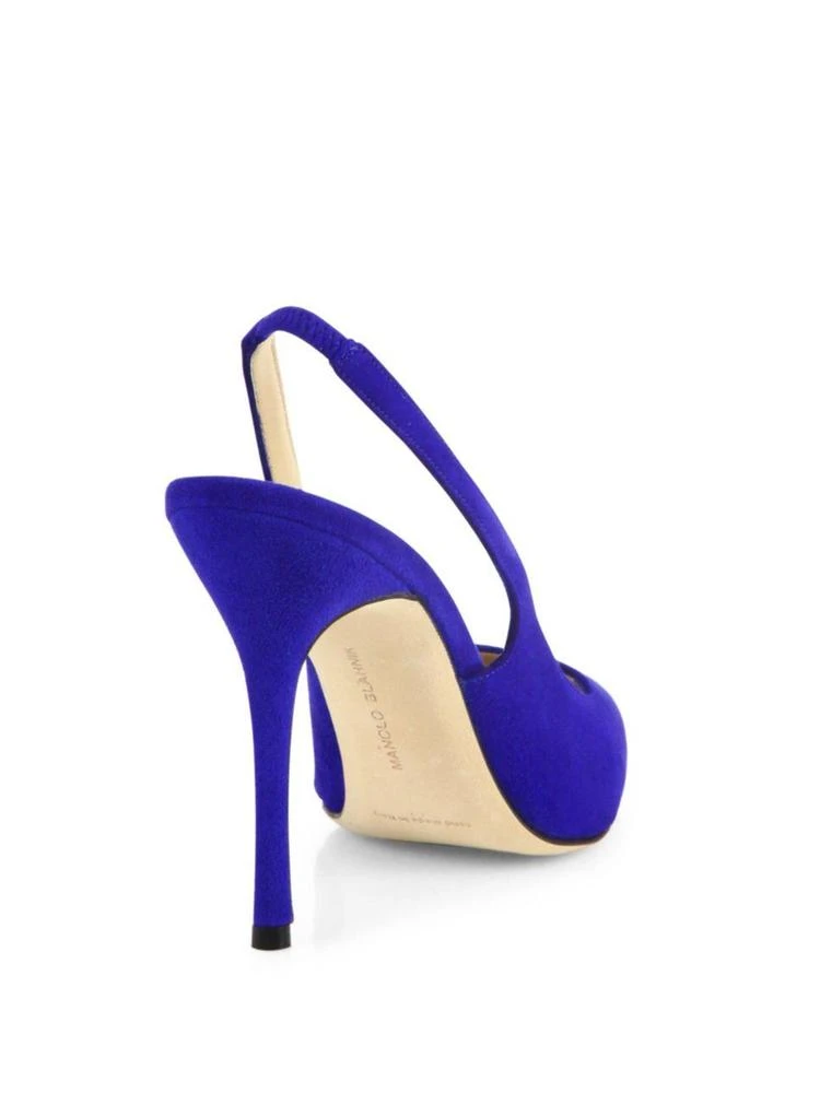 商品Manolo Blahnik|Aziamo Suede Point Toe Slingbacks,价格¥1630,第2张图片详细描述