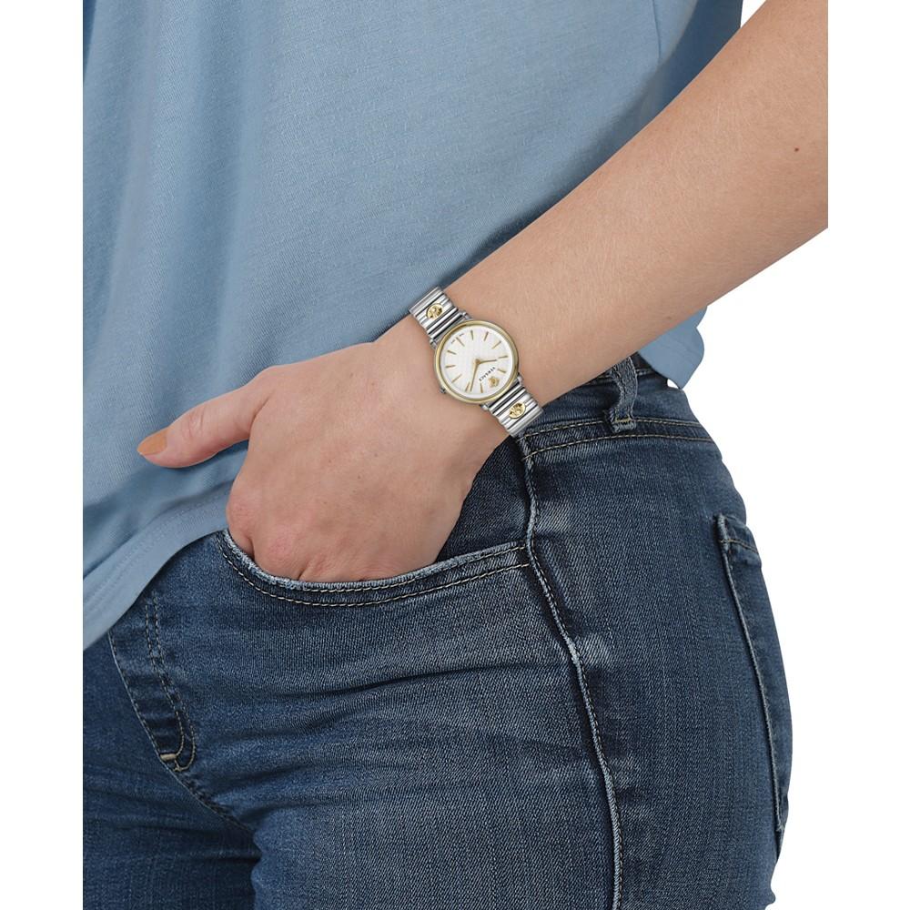 Women's Swiss V-Circle Logomania Two Tone Stainless Steel Bracelet Watch 38mm商品第4张图片规格展示