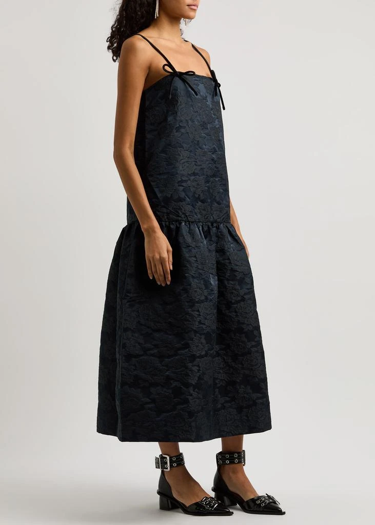 商品Ganni|Floral-jacquard satin midi dress,价格¥1545,第2张图片详细描述