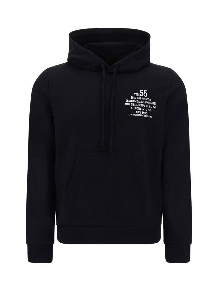 Diesel Logo-Printed Drawstring Hoodie商品第1张图片规格展示