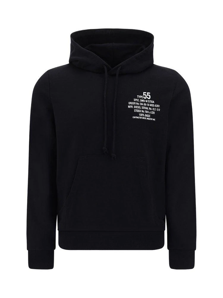 商品Diesel|Diesel Logo-Printed Drawstring Hoodie,价格¥912,第1张图片