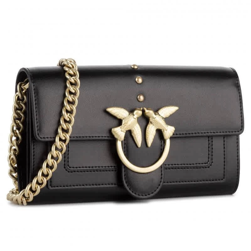 商品PINKO|Pinko Ladies Houston Love Simply Chain Wallet In Black,价格¥1026,第1张图片