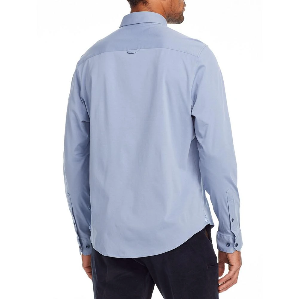 商品Brooklyn Brigade|Men's Solid Liquid Knit Long Sleeve Button Up Shirt,价格¥584,第2张图片详细描述