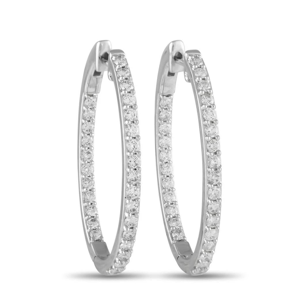 商品LB Exclusive|14K White Gold 1.50ct Diamond Inside-Out Hoop Earrings ER28054,价格¥8502,第1张图片