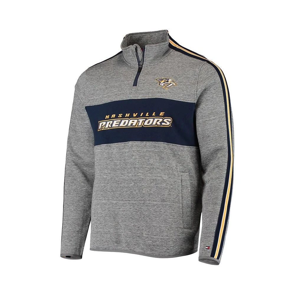 商品Tommy Hilfiger|Men's Heathered Gray Nashville Predators Mario Quarter-Zip Jacket,价格¥676,第2张图片详细描述