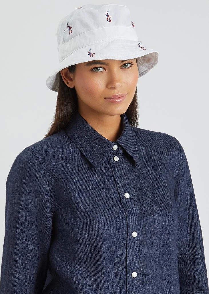 商品Ralph Lauren|White logo-embroidered cotton bucket hat,价格¥307,第4张图片详细描述
