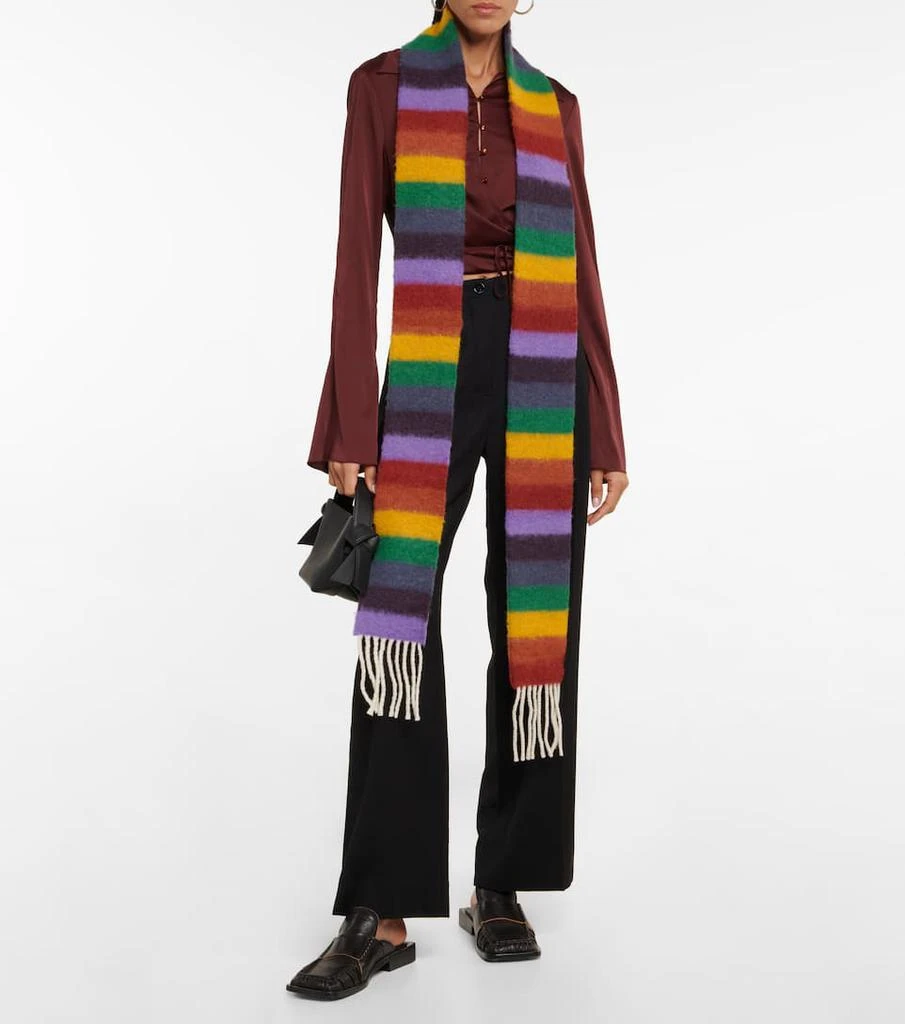 商品Acne Studios|Striped fringed alpaca-blend scarf,价格¥1105,第2张图片详细描述