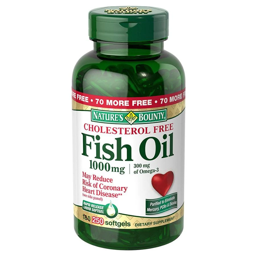 商品Nature's Bounty|Fish Oil 1000 mg Dietary Supplement Rapid Release Liquid Softgel,价格¥208,第1张图片