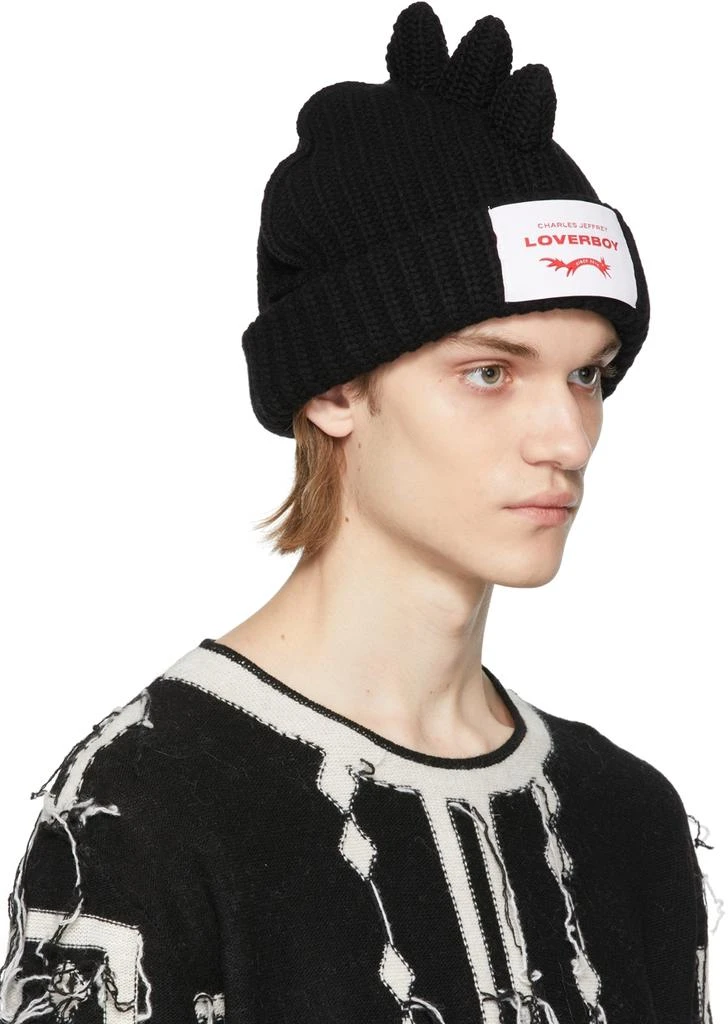 商品Charles Jeffrey Loverboy|Black Wool Chunky Spikes Beanie,价格¥1784,第2张图片详细描述