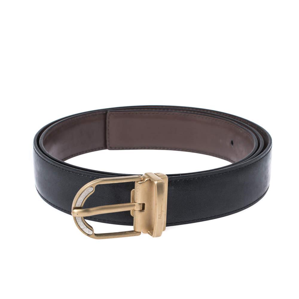 商品[二手商品] Salvatore Ferragamo|Salvatore Ferragamo Black Leather Buckle Belt 120CM,价格¥1025,第4张图片详细描述