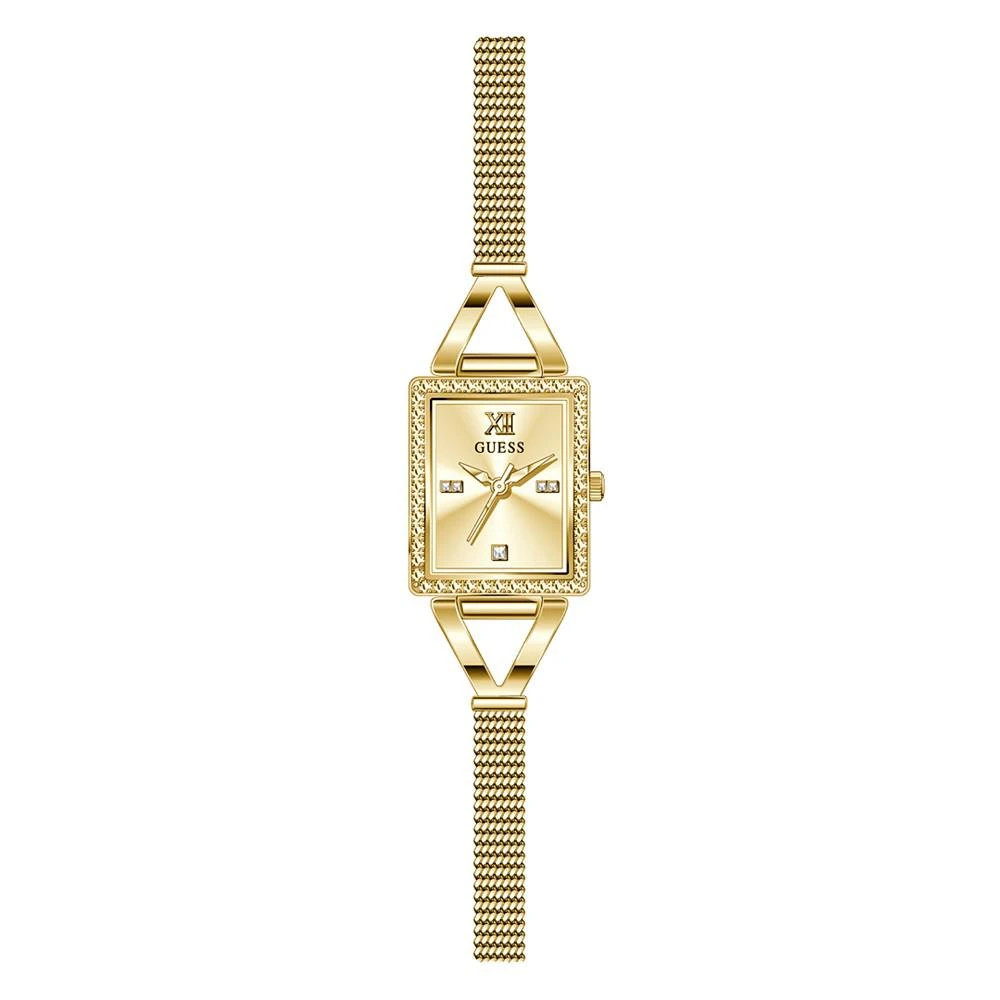 商品GUESS|Women's Gold-Tone Glitz Stainless Steel Mesh Bracelet Watch, 22mm,价格¥674,第1张图片