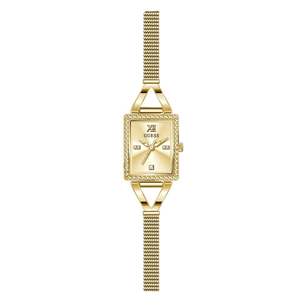 商品GUESS|Women's Gold-Tone Glitz Stainless Steel Mesh Bracelet Watch, 22mm,价格¥898,第1张图片