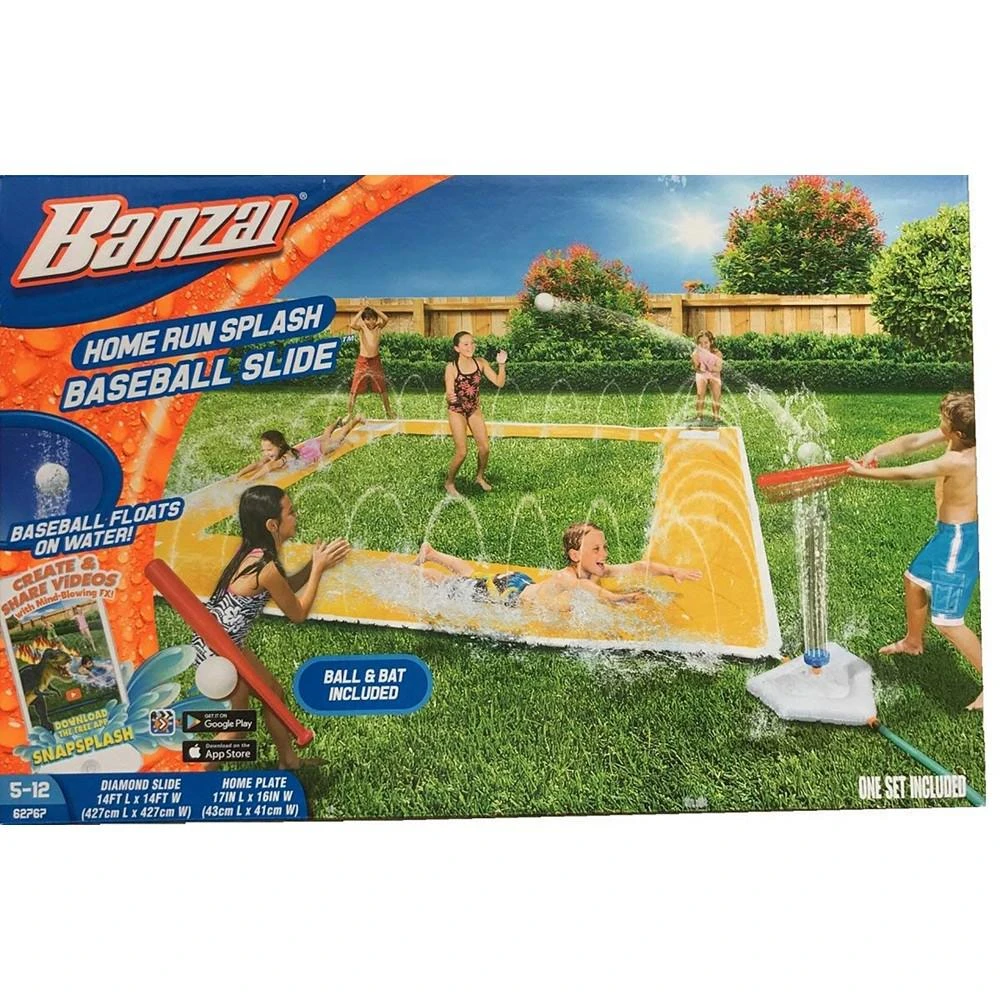 商品Banzai|Home Run Splash Baseball Racing Slide, Bat, Inflatable Home Plate, Sprinklers,价格¥231,第3张图片详细描述