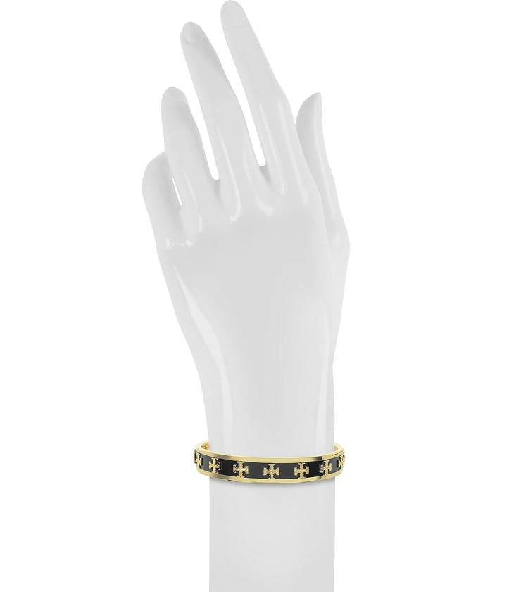商品Tory Burch|Tory金黄铜和珐琅凸起logo手镯,价格¥680,第2张图片详细描述