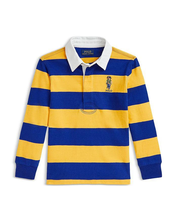 商品Ralph Lauren|Boys' Polo Bear Cotton Jersey Rugby Shirt - Big Kid,价格¥316,第1张图片