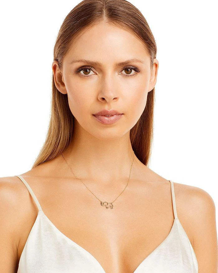 商品Bloomingdale's|Elephant Outline Pendant Necklace in 14K Yellow Gold, 16" - Exclusive,价格¥1856,第2张图片详细描述