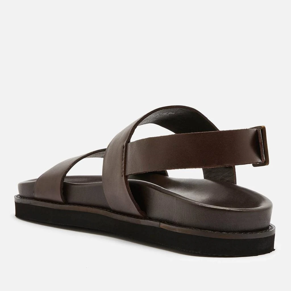 商品Walk London|WALK LONDON MEN'S JACKSON LEATHER DOUBLE STRAP SANDALS - DARK BROWN,价格¥444,第2张图片详细描述