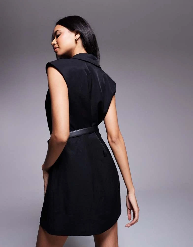 商品Forever New|Forever New belted tailored mini dress in black,价格¥1020,第3张图片详细描述