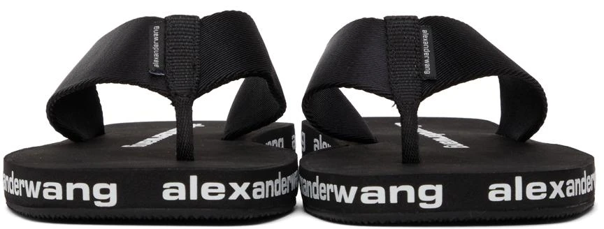 商品Alexander Wang|Black AW Nylon Logo Flat Sandals,价格¥667,第2张图片详细描述