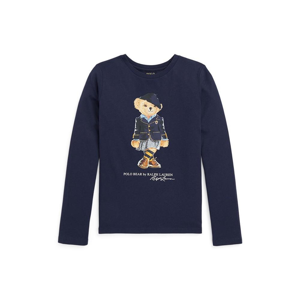 商品Ralph Lauren|Big Girls Polo Bear Long Sleeve T-shirt,价格¥255,第1张图片