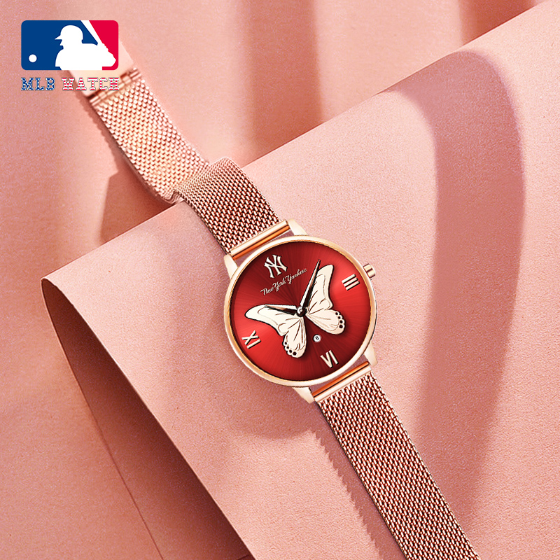MLB美职棒潮牌手表 ins风女士钢带小表盘手表 学生防水女表SD028商品第5张图片规格展示