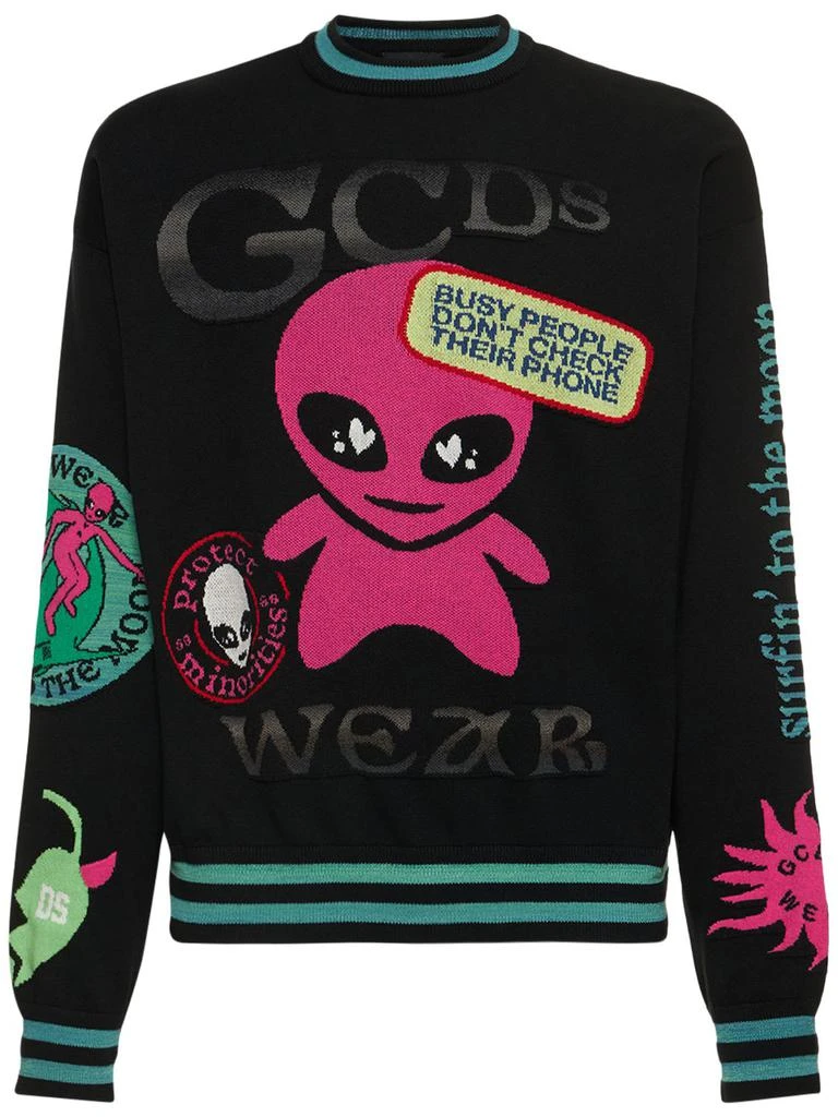 商品GCDS|Wirdo Cotton Knit Sweater,价格¥1896,第1张图片