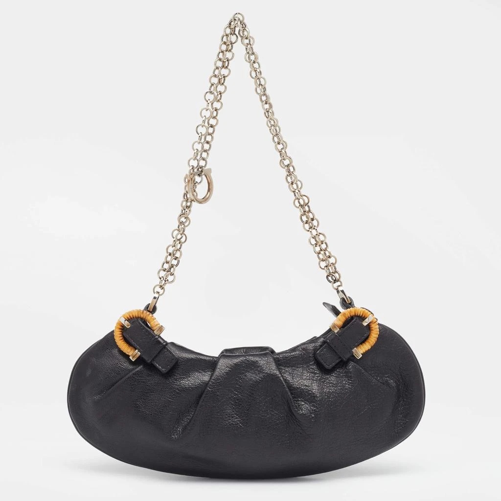 商品[二手商品] Salvatore Ferragamo|Salvatore Ferragamo Black Leather Chain Shoulder Bag,价格¥1072,第1张图片