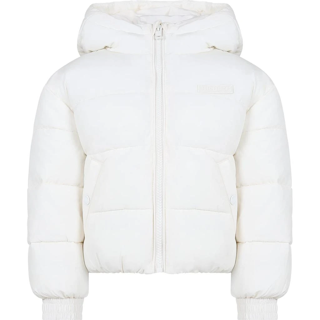 商品Tommy Hilfiger|Ivory Down Jacket For Girl With Logo,价格¥1456,第1张图片
