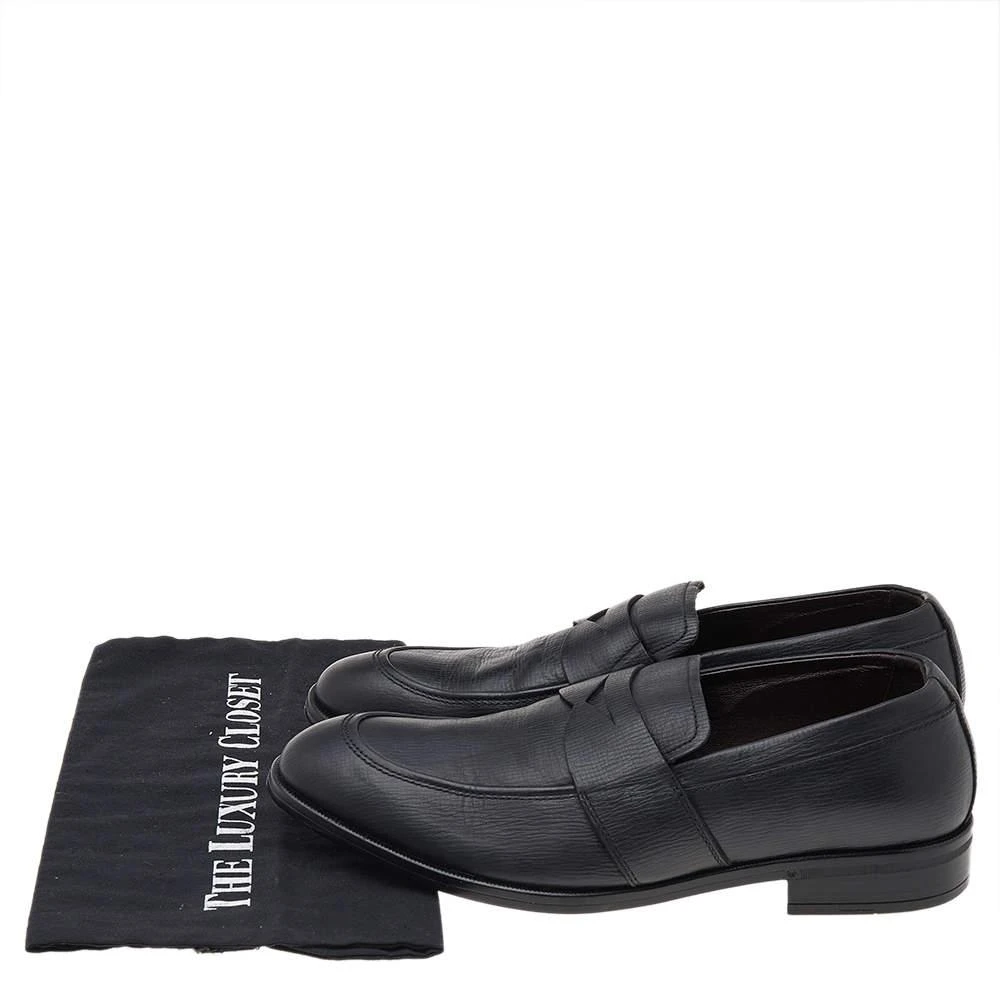 Ermenegildo Zegna Black Leather Slip on Loafers Size 41 商品