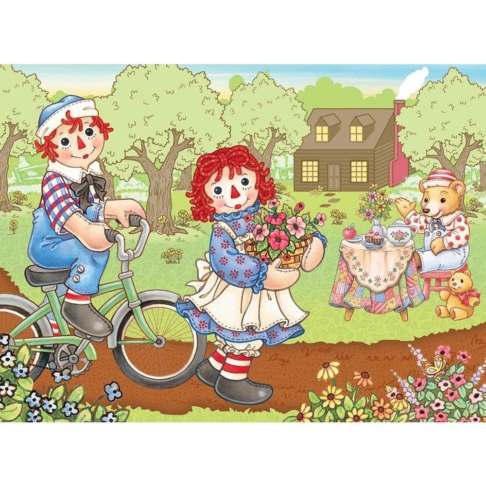 商品MasterPieces Puzzles|Raggedy Ann & Andy - Bike Ride 60 Piece Kids Puzzle,价格¥134,第3张图片详细描述